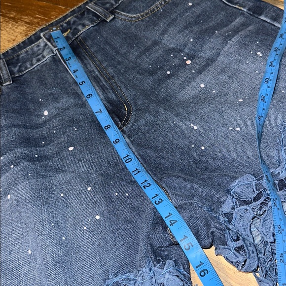 Micas Unique Floral Lace Overlay Denim Jeans NWT - Picture 7 of 13